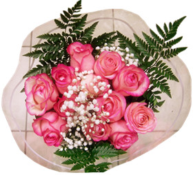 Pink roses bouquet (dozen)
