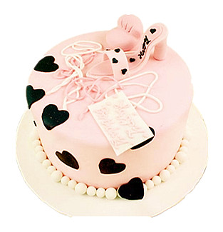 Pink love shoes cake