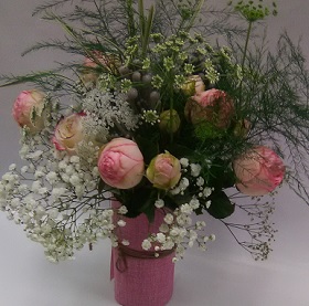 Pink green arrangement