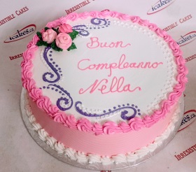 Pink buttercream cake