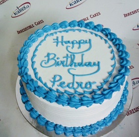 Blue buttercream cake