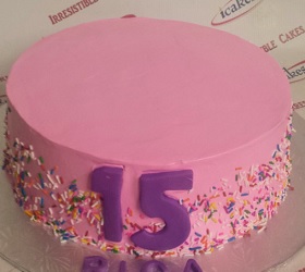 Pink Rainbow Sprinkle Cake