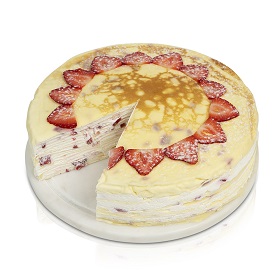 Strawberry Mille Crepes cake