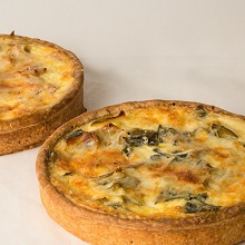 Ham and mushroom quiche