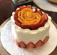 Fruit heart shaped cake
