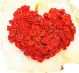 59 Heart shaped roses
