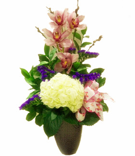 Orchid Hydrangea arrangment