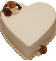 white heart cake