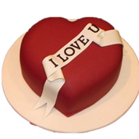 Red heart cake