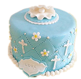 Blue flower cake