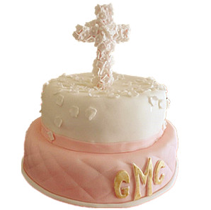 2 tier Baptism cake