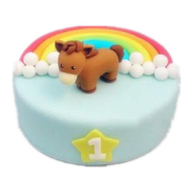Rainbow pony cake