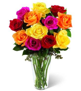 Medium mixed roses (dozen)