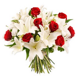 Red white theme arrangement
